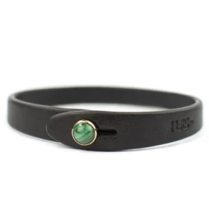 IO Malachite kožený náramek Tulsi UNISEX