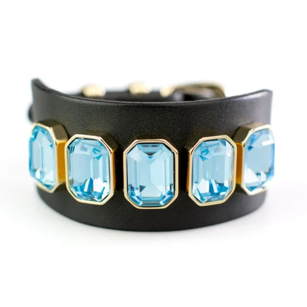 Kožený náramek Sissi Aquamarine